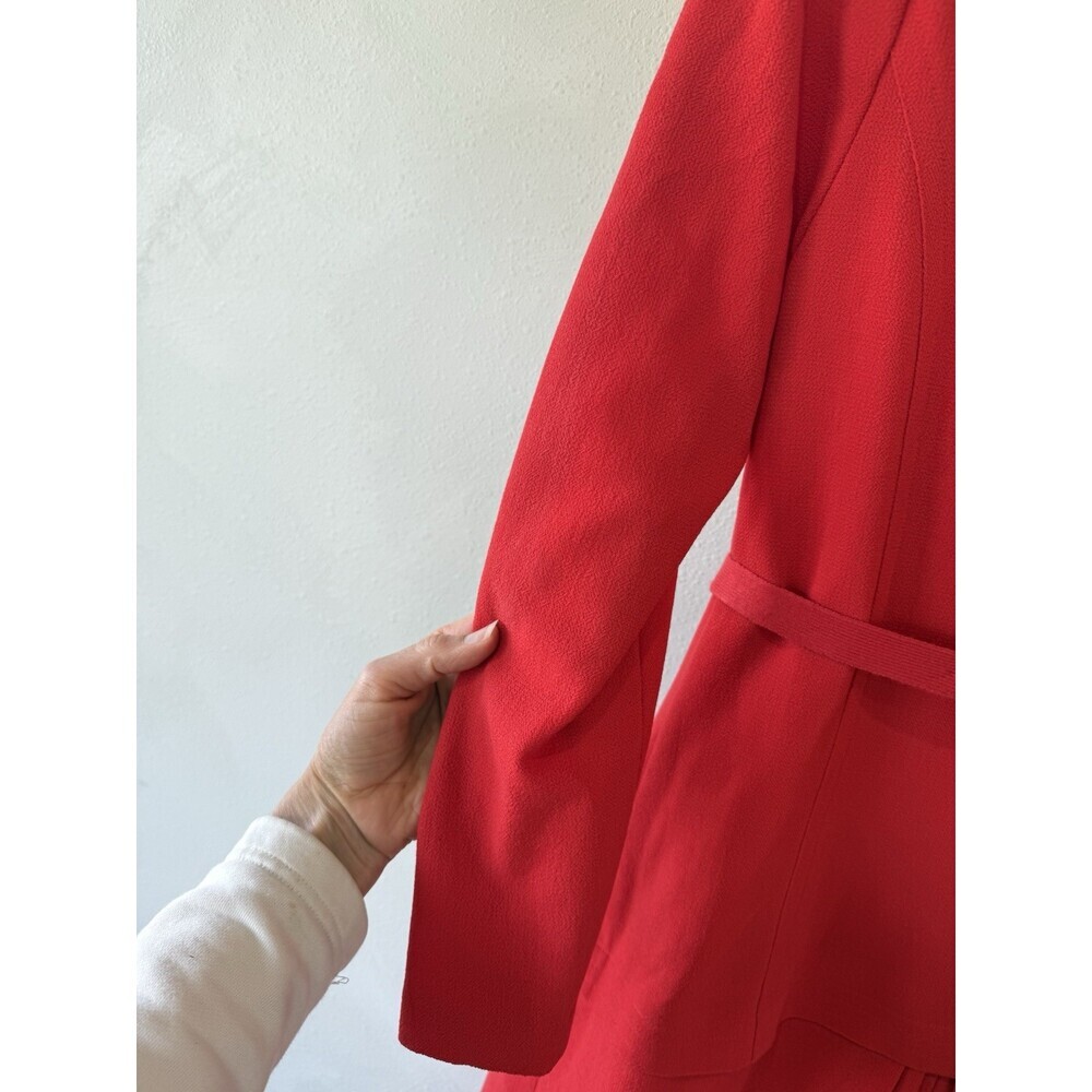 VTG Louis Feraud Women’s Long sleeve Red Wool Midi Dress 12 Vintage - Picture 8 of 9